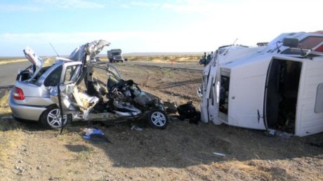 Trelew-Madryn: cuatro muertos en un choque frontal