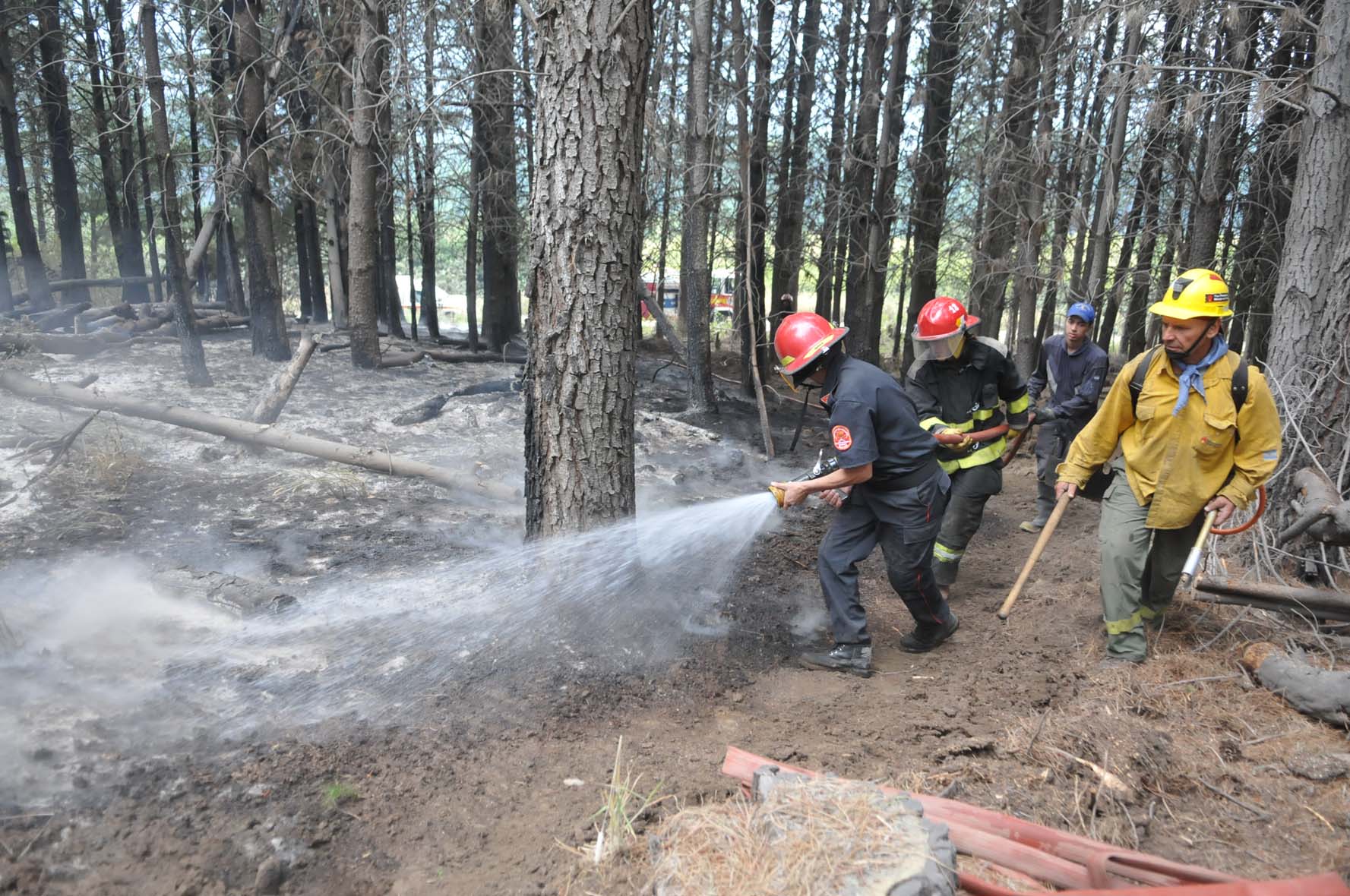 Cuarenta brigadistas siguen trabajando en el incendio cordillerano