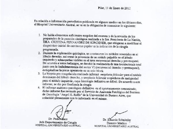 Hospital Austral: “No había elementos para cambiar el diagnóstico inicial”