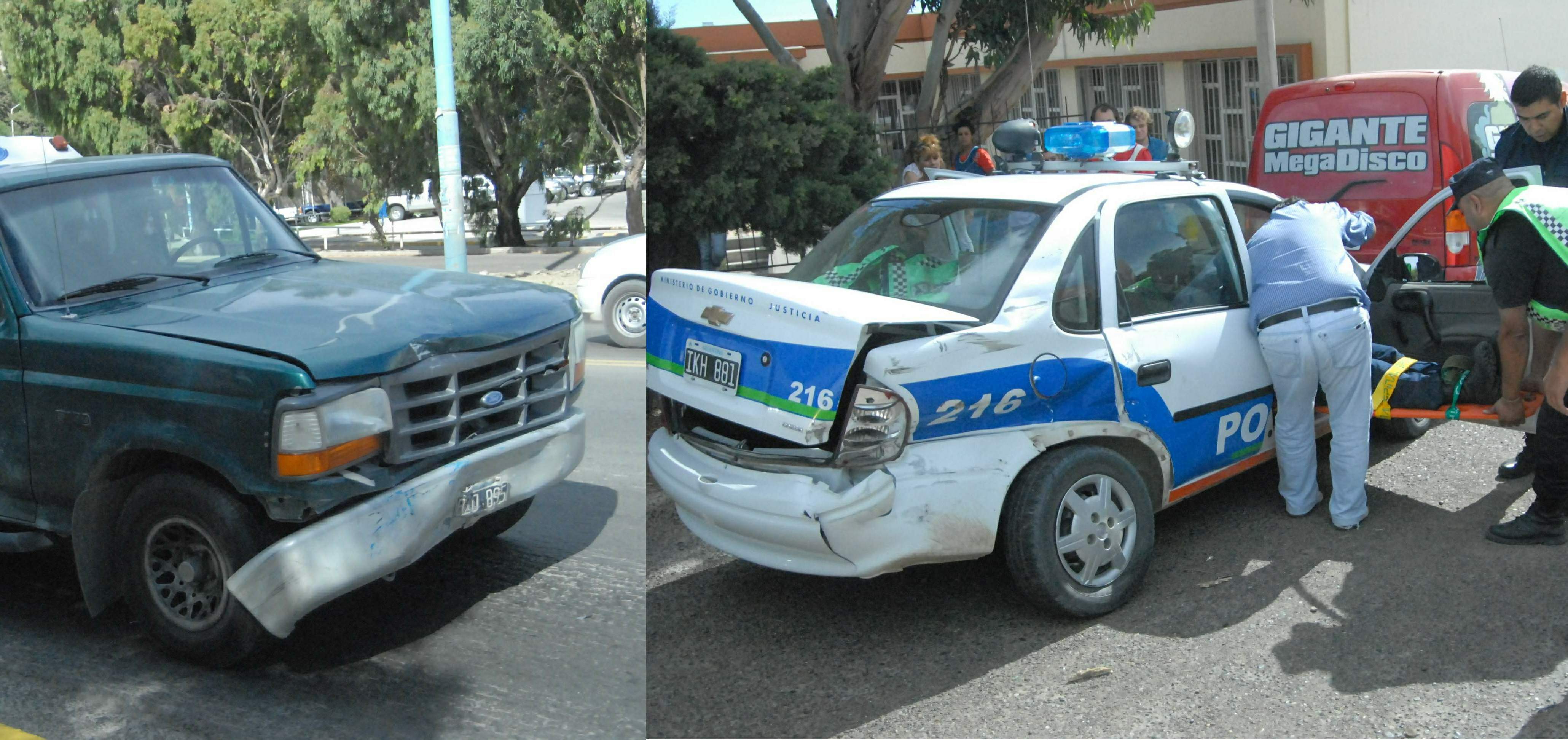 Mujer policía herida en una colisión