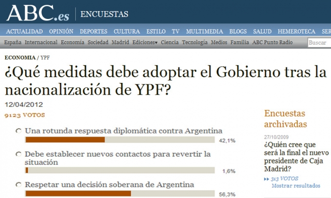 En España piensan que su gobierno debe respetar las decisiones argentinas