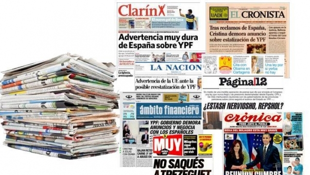 Diversas operaciones de prensa por el tema YPF