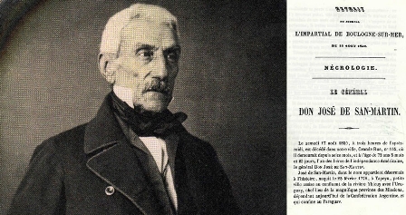 Así informaron en Francia la muerte de José de San Martín