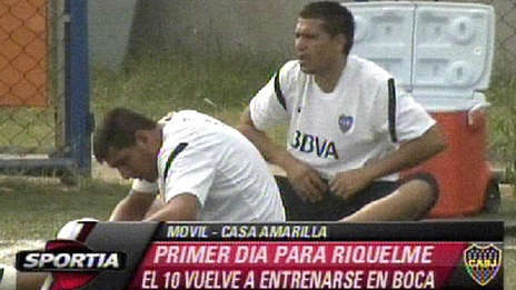 Riquelme ya entrena con el plantel de Boca