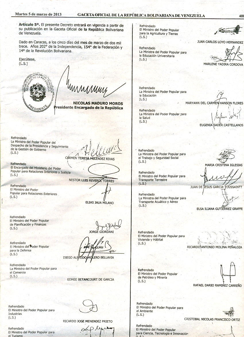 Maduro firmó su primer decreto como presidente e inició la transición