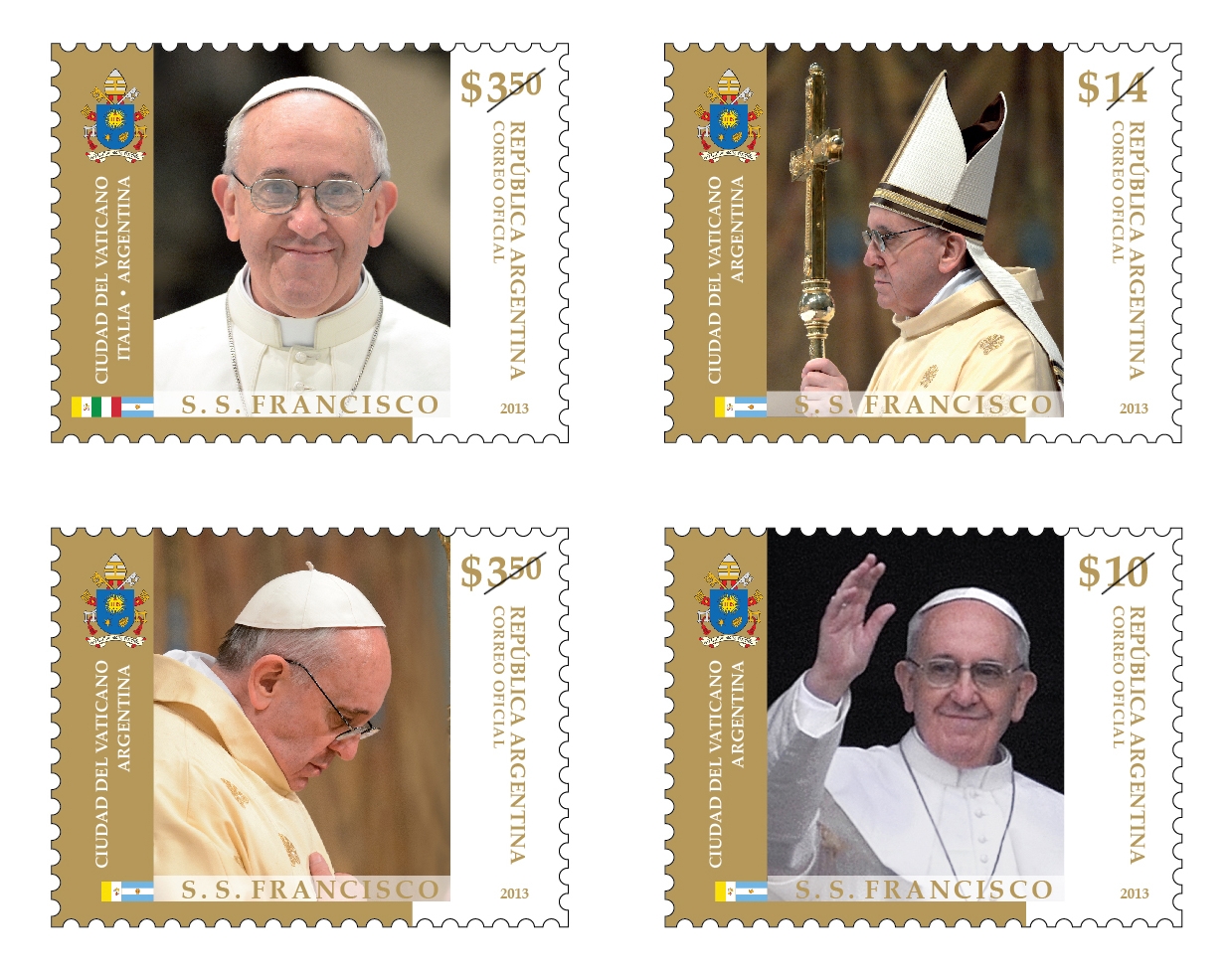Lanzan sellos postales del Papa Francisco