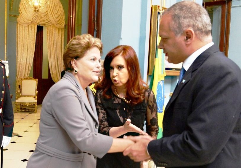 Cristina recibió a Dilma junto a Buzzi