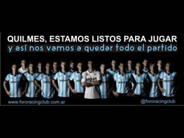 Racing: «Si no pierden con Quilmes, balas para todos»