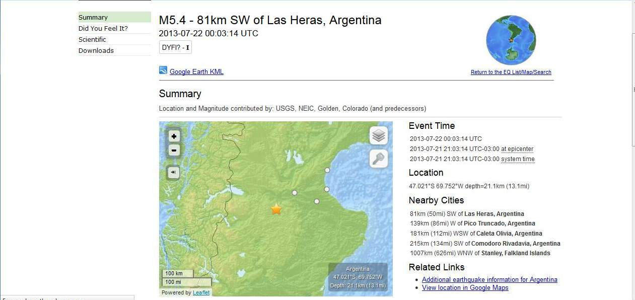 Inédito: Reportan sismo de 5.4 grados en Las Heras
