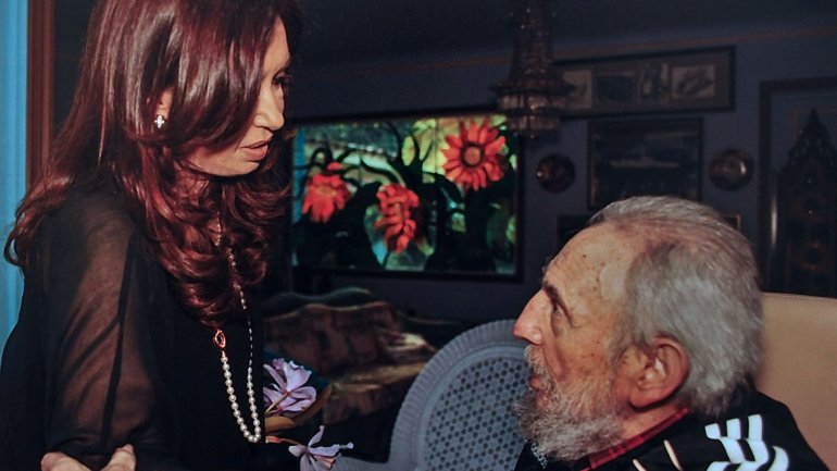 CFK almuerza con Fidel Castro en Cuba