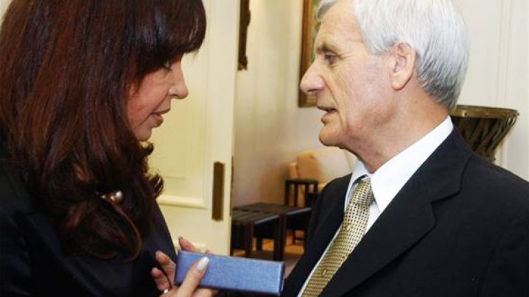 Tras el reto, CFK recibió a Antonio Caló