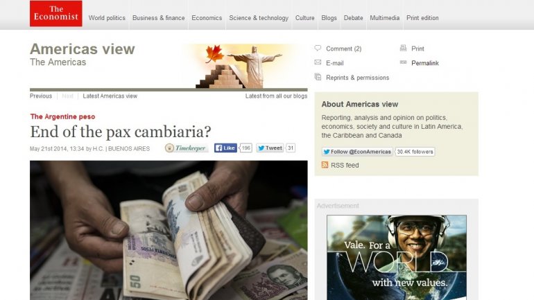 «The Economist» vaticinó sacudida del tipo de cambio en Argentina