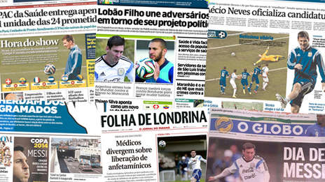 El debut Argentino, tapa de diarios brasileños