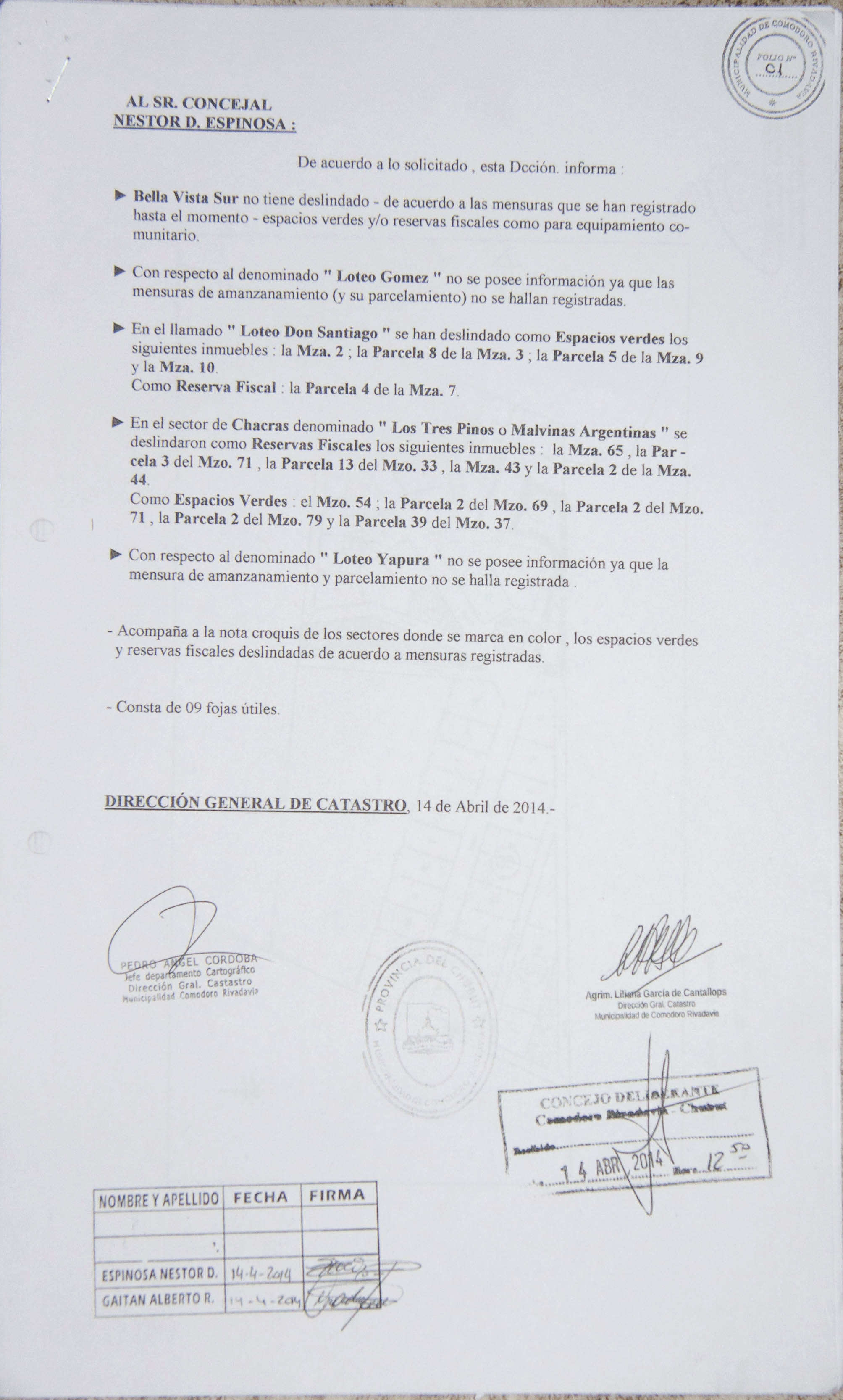 Espinosa cuestionó a “los grandes tenedores de tierras”