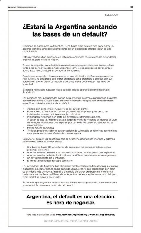 «No hay posibilidades de un default promovido por un acreedor»