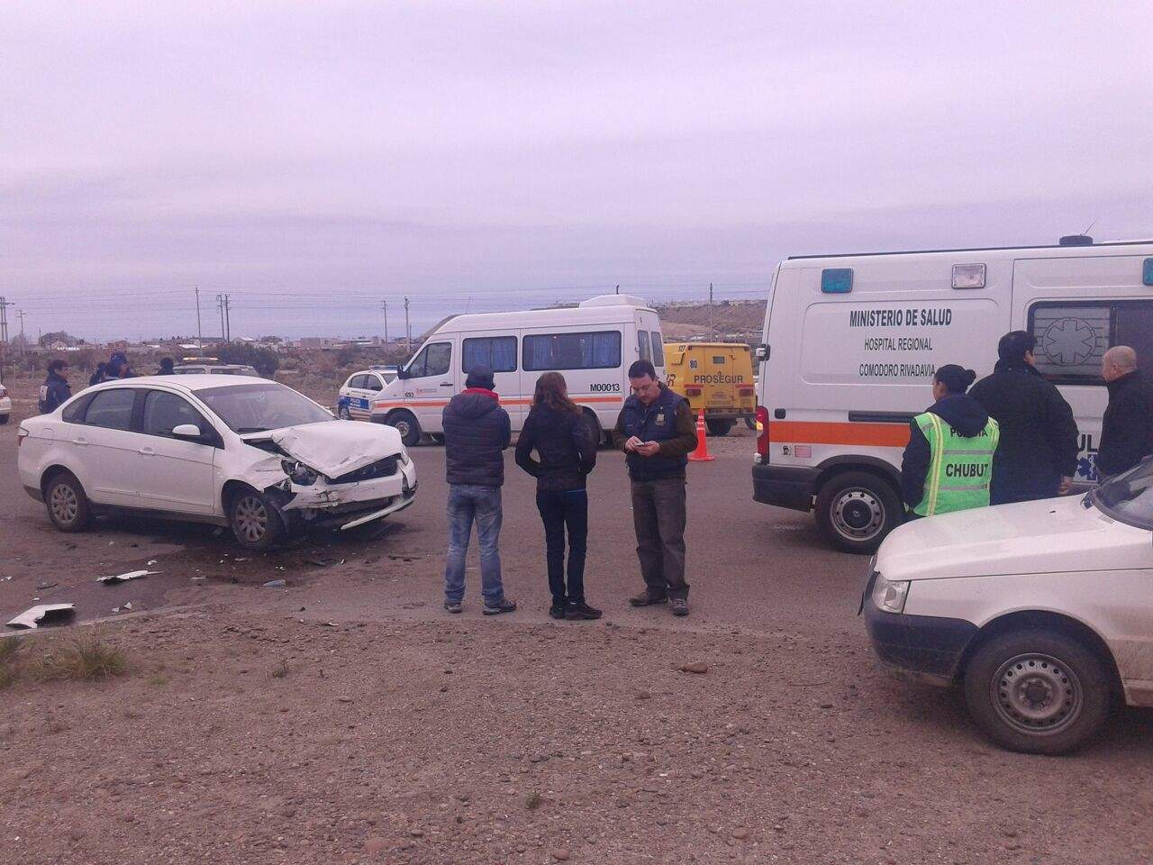 Choque con heridos cerca del Cementerio de Km. 5