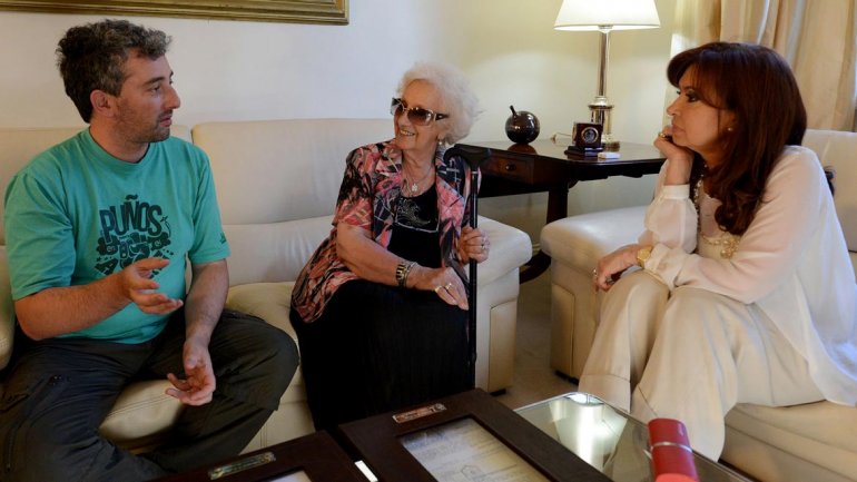 Cristina recibió a Estela de Carlotto y su nieto