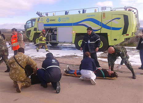 Simulacro puso prueba el sistema de seguridad aeroportuaria
