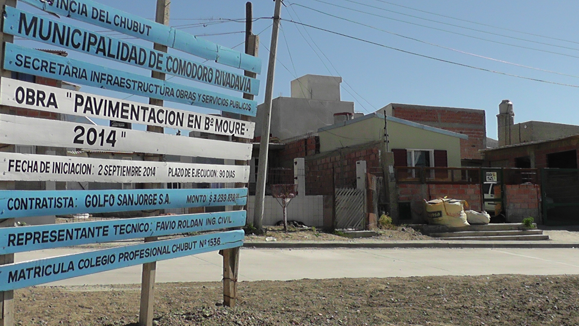Inaugurarán pavimento en el Moure con presencia del Gobernador