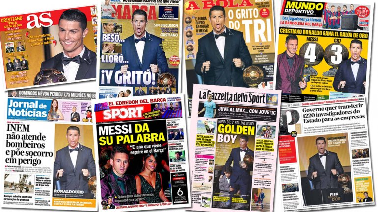 La prensa del mundo destaca el Balón de Oro de Cristiano