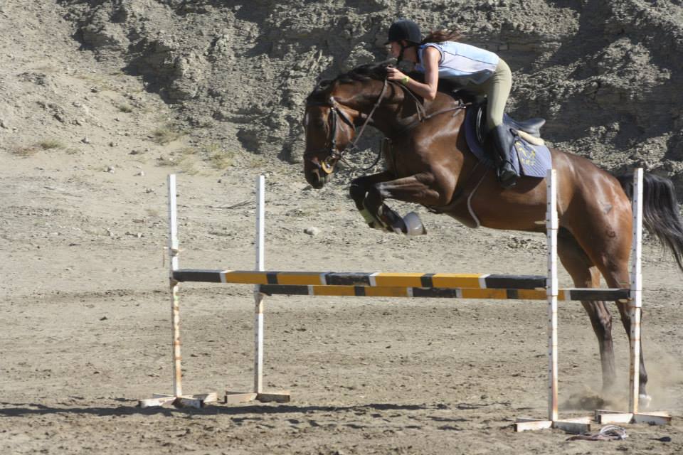 Exhibición ecuestre en la playa de Rada Tilly