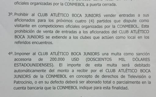 River a cuartos y Boca con sanción económica
