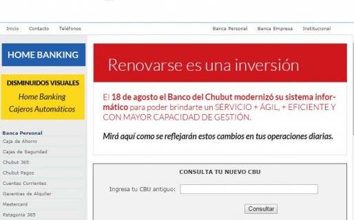 Banco Chubut: Ya se pueden consultar online los nuevos CBU