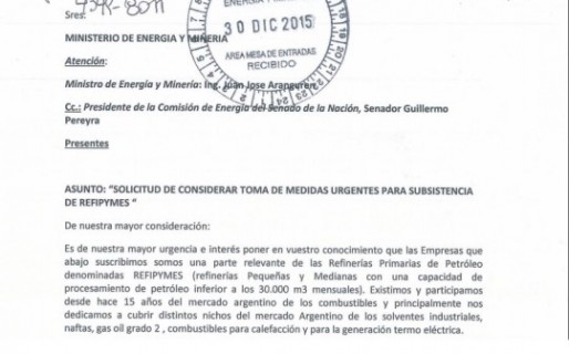 Las refinadoras le reclamaron a Aranguren soluciones para el sector