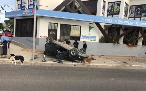 Volcó y dejó a su acompañante herido en el auto