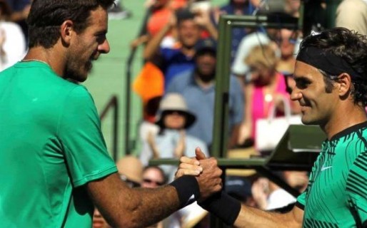 Federer le ganó a Del Potro por 6-3 y 6-4