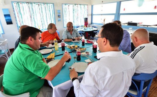 Sastre, Maderna y Di Pierro en un almuerzo político en Madryn