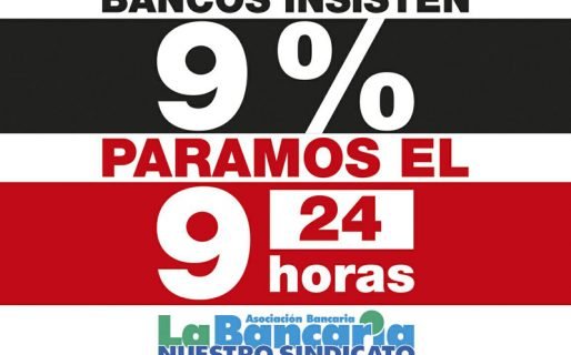 Palazzo confirmó el paro bancario para el 9 de febrero