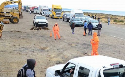 Volvieron a cortar la ruta entre Comodoro y Caleta Olivia