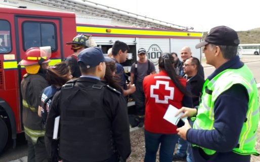 El municipio participó de un simulacro de accidente en el Predio Ferial