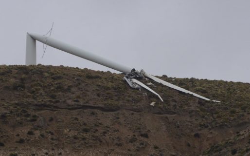 Se quebró un aerogenerador de la SCPL
