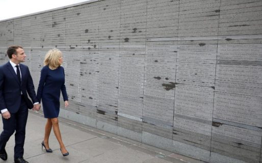 Macron y Moon Jae-in visitaron el Parque de la Memoria