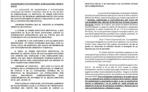 La Asociación de Magistrados denunció a funcionarios por incumplimiento de deberes