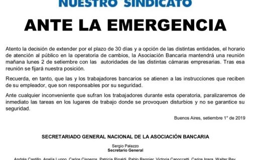 Bancarios en alerta por las nuevas medidas económicas