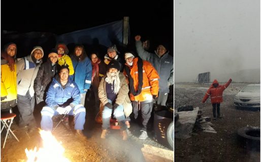 Con temperaturas bajo cero y nieve “la lucha sigue”