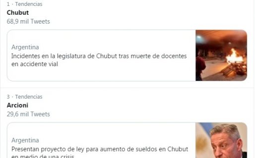 Chubut es tendencia nacional en redes
