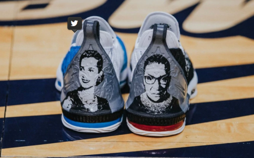 Las zapatillas con el rostro de Eva Perón que utiliza una jugadora de básquet de Estados Unidos