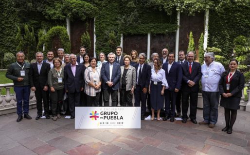 Alberto Fernández en el encuentro del Grupo de Puebla