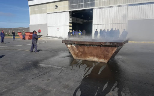 Urbana realizó un simulacro de incendio en la Planta de Tratamiento de Residuos