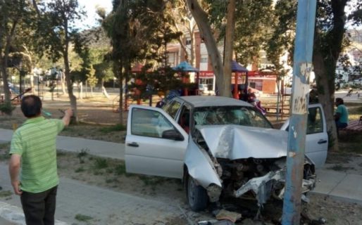 Conducía ebrio y se estrelló contra una palma en una plaza de Kilómetro 3