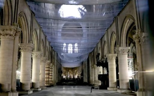 Así luce hoy el interior de la catedral de Notre Dame