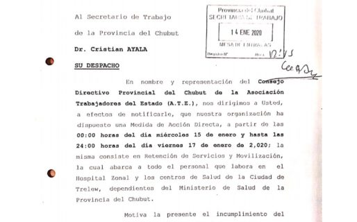 ATE anunció retención de servicios y movilizaciones a partir de mañana