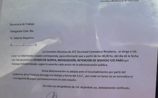 ATE inició medidas de fuerza por falta de pago del aguinaldo