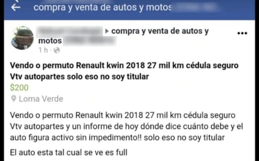 Le robaron el auto y lo recuperó tras enterarse de que lo vendían por Internet