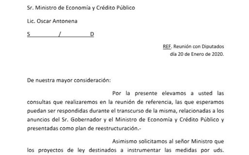 Diputados de Juntos por el Cambio quiere respuestas sobre Plan de Reestructuración