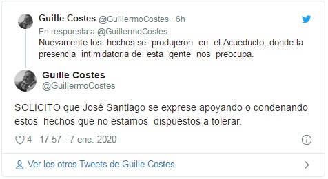 Costes denunció intentos de sabotaje y pidió a José Santiago expresarse acerca del hecho